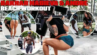 BAKHAR NABIEVA & ANDRE FERGUSON IN SOUTH BEACH, MIAMI | BEACH WORKOUT