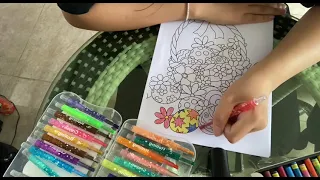 Hướng dẫn tô màu bức tranh giỏ hoa phần 4
