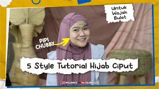5 STYLE TUTORIAL PASHMINA CIPUT UNTUK WAJAH BULAT