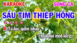Karaoke Sầu Tím Thiệp Hồng || Nhạc Sống Song Ca Beat Hay || Tuấn Cò Karaoke