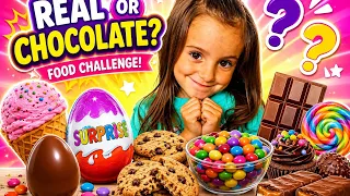 Lida Plays Real Food vs Chocolate Challenge 🍫 Funny Kids Video