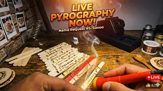 ASMR Name burning &Tingles for sleep 💤 Live Now WRITING YOUR NAME 🔥 Relaxing Wood Burning ASMR