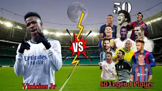 Vinicius Jr 🆚 50 Legends Player  ⚽🥊🏆