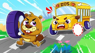 School Bus Lost Wheel Song | Wheels on the Bus Song 😱 | Kids Songs & Nursery Rhymes by Lamba Lamby
