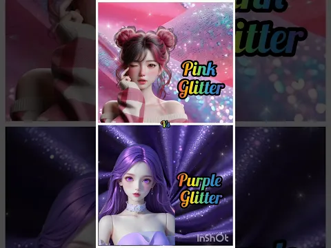 pink glitter💗vs💜purple glitter#pink 💗vs💜 purple #makeup#short video #shorts#short#new#viral#trending