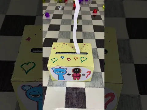 SPRUNKI Sky vs Squid Game soundbox💛 Cardboard game  #sprunki #squidgame #shorts