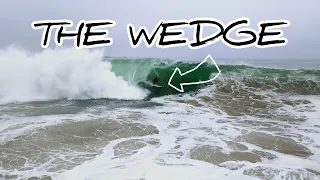 HUGE WAVES at THE WEDGE! 😳 RAW - 4K  5/17/23