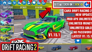 CARX DRIFT RACING 2 NEW UPDATE LATEST V1.15.1 MOD APK UNLIMITED MONEY UNLIMITED GOLD