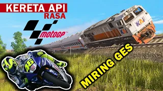 Parodi Kereta Api Menjadi MotoGP " Miring Kaya Rosi "
