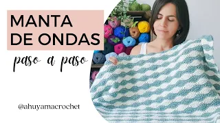 TEJE ESTA MANTA EN CUALQUIER TAMAÑO! cómo tejer una manta en punto ondas a crochet, ideal para bebés