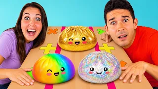 LO TIENI, LO SCAMBI O LO BUTTI CON GLI SQUISHY RAVIOLI GIGANTI CHALLENGE! 😵 Ci scambiamo Dumplings