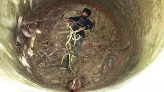 कैमरे में कैद हुआ हैरतंगेज कारनामा, इस कुएं में जहरीले सांपों से घिरा ये शख्स!😱 Dangerous Situation