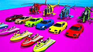 GTA V Stunt Map Car Race Challenge On Super Cars, Bikes and OffRoad Jeeps