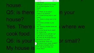 Short questions and answers about house..... English language course