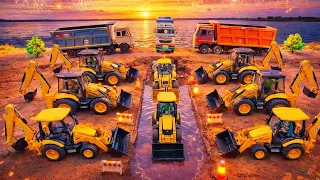 Tata tipper truck 2518 and JCB 5CX washing | jcb tractor video | jcb cartoon | jcb gadi 