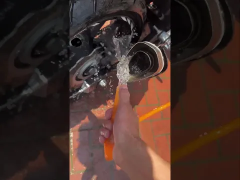 what happens when water is filled in the bike silencer.  #shortsfeed