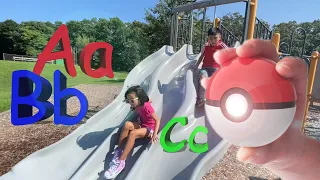 ABC SONG Pokemon LETTERS playground Roller Blading