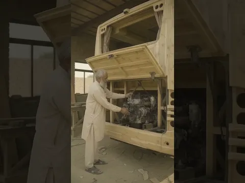 Old Man Make The YUTONG BUS Again ByWood#woodworking#automobile#shorts#viral