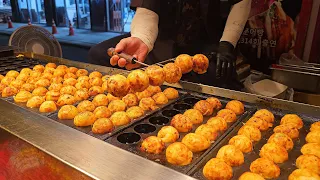진짜 미친 속도! 타코야끼 만들기 달인! 126개 한번에 원샷원킬/Crazy speed! Master of making takoyaki / Korean street food