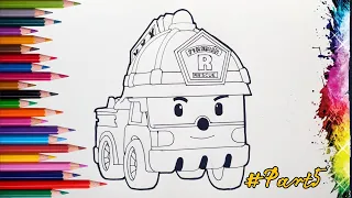 ROBOCAR POLI | Cara Menggambar dan Mewarnai Mobil Pemadam Kebakaran dengan Mudah Terbaru 2023