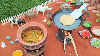 Tiny Aloo Paratha + Aloo Matar Sabji | Miniature Cooking | Aloo Ka Paratha | Paratha Recipe