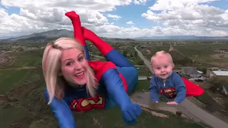 Baby Supergirl and Disney Princesses adventure