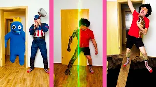Pacman in Real Life | Game Over Angry Pacman | Pacman became Superhero ( Hulk, Spider-Man, Captain )