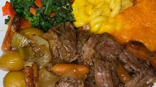 Sunday Dinner | Juicy Pot Roast with Mac and Cheese & Kale by Chef Bae | Cuttin Up With Bae |