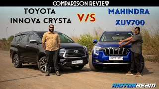 Mahindra XUV700 vs Toyota Innova Crysta Comparison Review | MotorBeam
