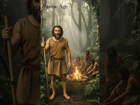 Stone Age 🔥 जब इंसान पत्थरों से दुनिया बदल रहा था 🪨  SelectionWay AI ☠️ #shorts #history #ai #