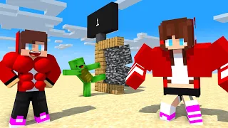 JJ and Mikey vs Minecraft Mobs : Who Is The STRONGEST Person? - Maizen Minecraft Animation