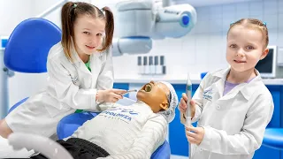 Guess the job at Kidzania | Vania Mania Kids try new professions 🧑‍⚕️👮‍♂️✨