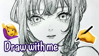 【等倍速】一緒にお絵描きシリーズ✍️ 正面絵を描くぞ！  #01