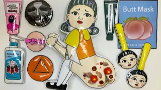 [✨Paperdiy✨] Squid Game Young-hee ⭐️POP THE PIMPLES | Care tips #asmr #papercraft