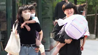 다친 아이가 횡단보도에서 업어달라고 한다면? | 사회실험