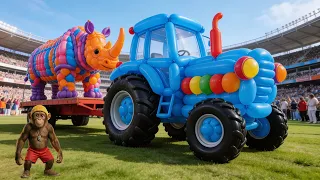 Giant Balloon Versions of Popular Characters Explode for 4 Minutes