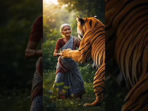 tiger love♥️ #animals #wildliferescue #animalcharacters #monkey #cartoonanimals #DreamScreenAI