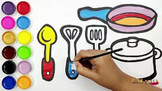 [💸drawing & coloring💸] how to draw kitchen utensils 🌸요리 장비