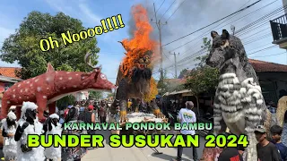 ogoh ogoh Singa Terbakar ❗️FULL Arak Arakan PONDOK BAMBU Desa BUNDER 2024 Susukan Cirebon