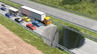 ПРОВАЛ ДОРОГИ! МАШИНЫ УШЛИ ПОД ЗЕМЛЮ | BeamNG.drive