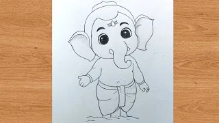 Hungry ganesha asking for modak pencil drawing@TaposhiartsAcademy