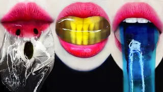 ASMR GHOST JELLY X-RAY TEETH GUMMY eating sounds TeeKaa MUKBANG