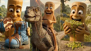 Prehistoric Mukbang with Tung Tung Tung Sahur: ASMR Cutting & Eating