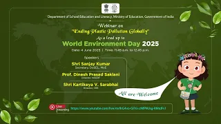 🌍 World Environment Day Webinar | 4th June | Special Address by DoSEL & CEE Director 🌱