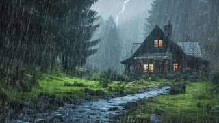 Chuva de Bênçãos para Dormir Profundamente Rápido - Som de Chuva Forte e Vento na Floresta Enevoada