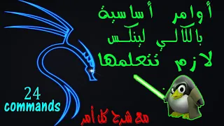 أهم الأوامر الأساسية بالكالي لينكس   basic commands kali linux 24 commands