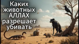 Каких животных разрешено убивать в Исламе.