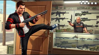 قراند : اقتحمـت محل الأسلحـة وسرقت أسلحـة خطيرة ولكن الشرطة تطاردني !!؟ 🔥😱