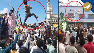 Hyderabad: Unruly behavior of youngsters during Milad-un-Nabi procession