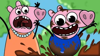 Peppa and George dirty game 🐷 BRAND NEW Peppa Pig Videos